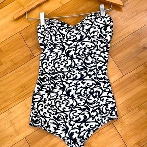 MotelRocks floral black & white sleeveless body suit